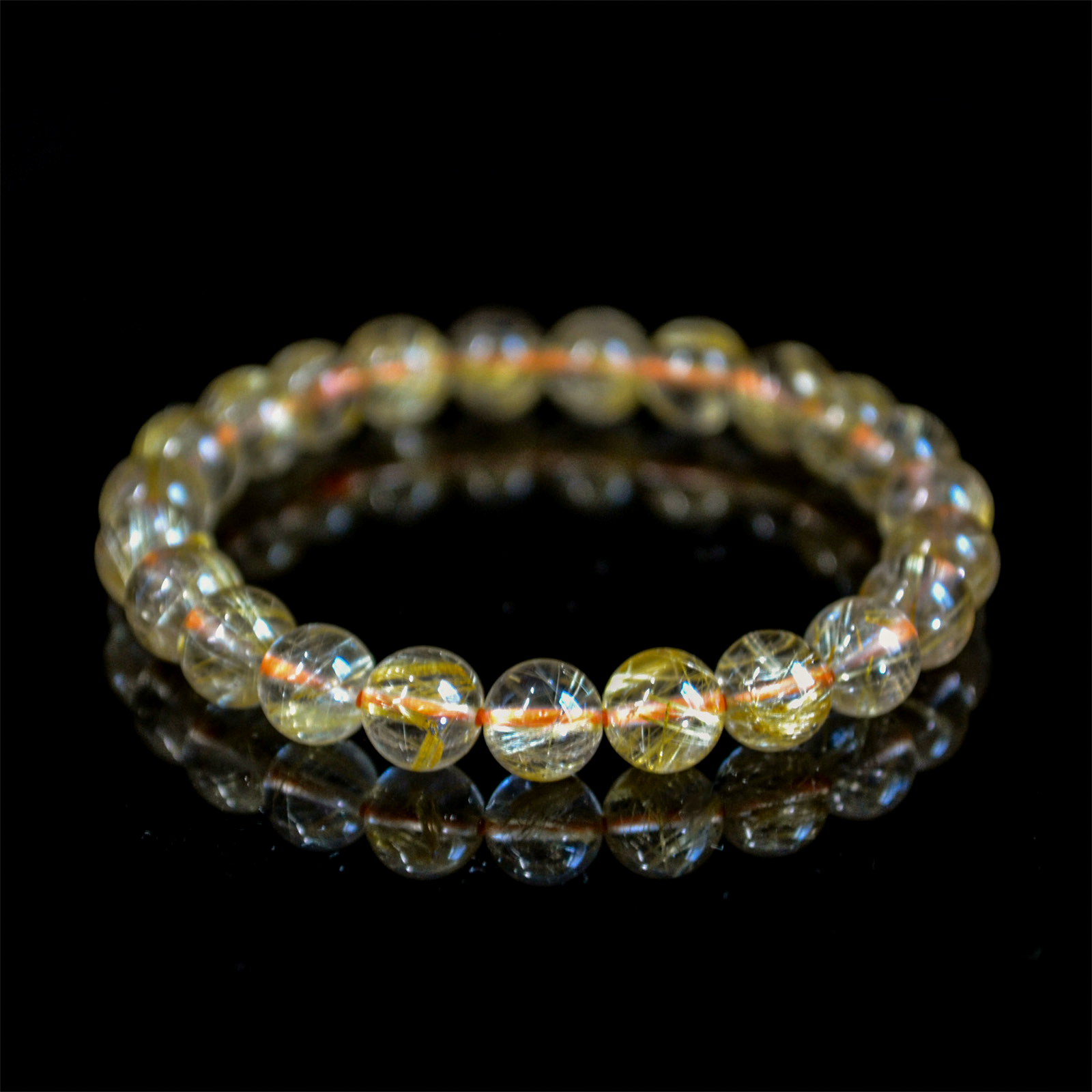 ゴールドルチルクォーツ ブレスレット 8mm